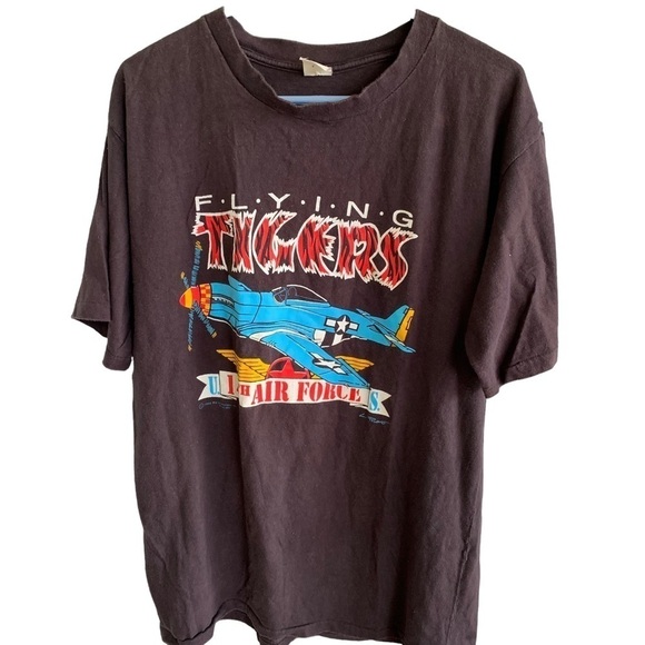 American Vintage Other - Vintage Air Force Flying Tigers 14th Tee Shirt 1989 Airplane Graphics Military